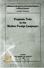 PROGNOSIS TESTS IN THE MODERN FOREIGN LANGUAGES（1929 PDF版）