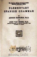 ELEMENTARY SPANISH GRAMMAR   1925  PDF电子版封面     