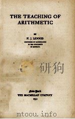 THE TEACHING OF ARITHMETIC（1931 PDF版）