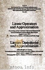 LINEARE OPERATOREN UND APPROXIMATION   1972  PDF电子版封面     