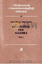 MATHEMTISCH-NATURWISSENSCHAFTLICHE BIBLIOTHEK 9 GRUNDZUGE DER ALGEBRA TEIL I ALLGEMEINE GRUPPENTHEOR（1957 PDF版）