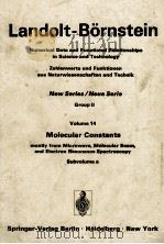 LANDOLT-BORNSTEIN GROUPPE II:ATOMIC AND MOLECULAR PHYSICS VOLUME 14 SUPPLEMENT TO VOLUMES II/4 AND I（1982 PDF版）