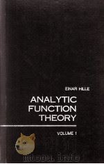 ANALYTIC FUNCTION THEORY VOLUME I     PDF电子版封面    EINAR HILLE 