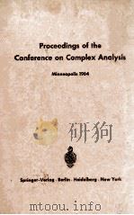 PROCEEDINGS OF THE CONFERENCE ON COMPLEX ANALYSIS MINNEAPOLIS 1964（1965 PDF版）