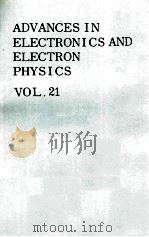 ADVANCES IN ELECTRONICS AND ELECTRON PHYSICS VOL.21   1965  PDF电子版封面    L. MARTON 