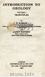 INTRODUCTION TO GEOLOGY VOLUME I PRINCIPLES   1962  PDF电子版封面     