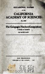 OCCASIONAL PAPERS OF THE CALIFORNIA ACADEMY OF SCIENCES NO.XXI THE GALAPAGOS FINCHES(GEOSPIZINAE)A S（1945 PDF版）