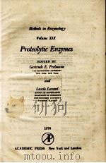 METHODS IN ENZYMOLOGY VOLUME XIX PROTEOLYTIC ENZYMES（1970 PDF版）