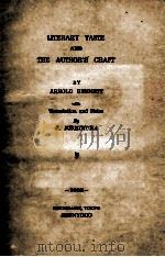 LITERARY TASTE AND THE AUTHOR'S CRAFT   1932  PDF电子版封面     