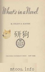 WHAT'S IN A NOVEL   1943  PDF电子版封面    HELEN E. HAINES 