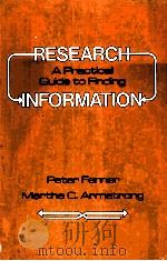 RESEARCH A PRACTICAL GUIDE TO FINDING INFORMATION     PDF电子版封面    MARTHA C ARMSTRONG 
