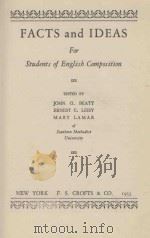 FACTS AND IDEAS FOR STUDENTS OF ENGLISH COMPOSITION（1933 PDF版）