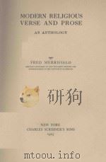 MODERN RELIGIOUS VERSE AND PROSE  AN ANTHOLOGY   1925  PDF电子版封面     