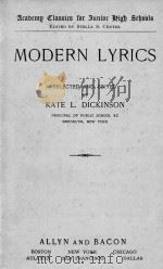 MODERN LYRICS   1930  PDF电子版封面    KATE L. DICKINSON 