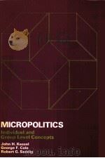 MICROPOLITICS INDIVIDUAL AND GROUP LEVEL CONCEPTS     PDF电子版封面    JOHN H.KESSEL 