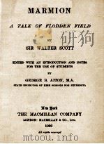 MARMION A TALE OF FLODDEN FIELD   1902  PDF电子版封面    SIR WALTER SCOTT 