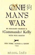 ONE MAN'S WAR   1944  PDF电子版封面     