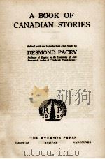 A BOOK OF CANADIAN STORIES   1947  PDF电子版封面    DESMOND PACEY 