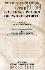 THE POETICAL WORKS OF WORDWORTH   1933  PDF电子版封面    THOMAS HUTCHINSON 