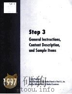 STEP 3 GENERAL INSTRUCTIONS，CONTENT DESCRIPTON，AND SAMPLE ITEMS 1997     PDF电子版封面     