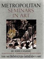 METROPOLITAN SEMINARS IN ART Portfolio 5·Composition by John Canaday     PDF电子版封面     