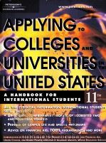 APPLYING TO COLLEGES AND UNIVERSITIES IN THE UNITED STATES:A HANDBOOK FOR INTERNATIONAL STUDENTS 11T     PDF电子版封面  0768903793   