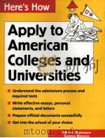 HERE'S HOW APPLY TO AMERICAN COLLEGES AND UNIVERSITIES     PDF电子版封面  0844224790   