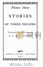 STORIES OF THREE DECADES   1945  PDF电子版封面    H. L. LOWE-PORTER 