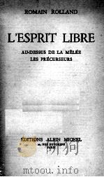 L'ESPRIT LIBRE   1953  PDF电子版封面     