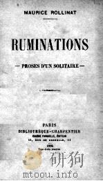 RUMINATIONS   1904  PDF电子版封面     
