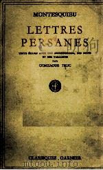 LETTRES PERSANES     PDF电子版封面    GONZAGUE TRUC 