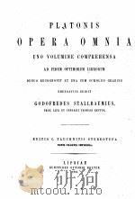 PLATONIS OPERA OMNIA   1881  PDF电子版封面     