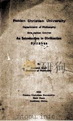 AN INTRODUCTION TO CIVILIZATION SYLIABUS   1933  PDF电子版封面    RODERICK SCOTT 