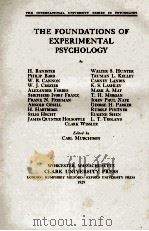 THE FOUNDATIONS OF EXPERIMENTAL PSYCHOLOGY（1929 PDF版）