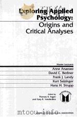 EXPLORING APPLIED PSYCHOLOGY:ORIGINS AND CRITICAL ANALYSES（ PDF版）