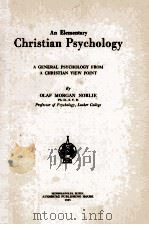 AN ELEMENTARY CHRISTIAN PSYCHOLOGY（1925 PDF版）