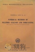 NUMERICAL METHODS OF WEATHER ANALYSIS AND FORECASTING     PDF电子版封面     