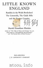 LITTLE KNOWN ENGLAND   1930  PDF电子版封面    HAROLD DONALDSON EBERLEIN 