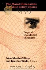 THE MORAL DIMENSIONS OF PUBLIC POLICY CHOICE BEYOND THE MARKET PARADIGM     PDF电子版封面     