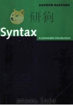 SYNTAX A MINIMALIST INTRODUCTION     PDF电子版封面     