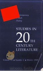 STUDIES IN 20TH CENTURY LITERATURE VOLUME13 NUMBER1 WINTER1989     PDF电子版封面     