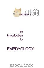 An Introduction to EMBRYOLOGY  Third Edition     PDF电子版封面     