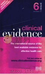 CLINICAL EVIDENCE 6 ISSUE     PDF电子版封面  0727915096   