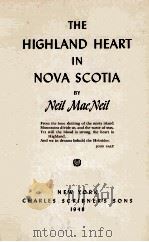 THE HIGHLAND HEART IN NOVA SCOTIA   1948  PDF电子版封面     