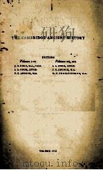 THE CAMBRIDGE ANCIENT HISTORY VOLUME VIII   1954  PDF电子版封面     