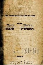 THE CAMBRIDGE ANCIENT HISTORY VOLUME IX   1954  PDF电子版封面     
