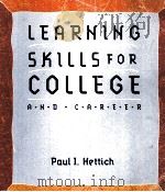 LEARNIHG SKILLS FOR COLLEGE AND CAREER     PDF电子版封面     