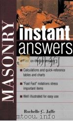 MSONRY INSTANT ANSWERS     PDF电子版封面     