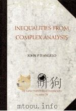 INEQUALITIES FROM COMPLEX ANALYSIS（ PDF版）