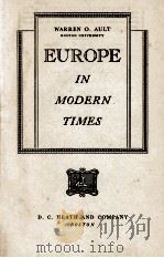 EUROPE: IN MODER TIMES   1946  PDF电子版封面     